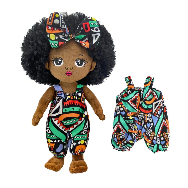 JUSTQUNSEEN Black Baby Dolls African American Doll Black Dolls 12''  Baby Dolls for 3 Year Old Girls Soft Doll for Girls Stuffed Plush Doll for Girl - Image 3
